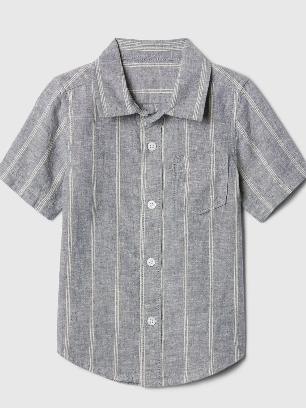 Baby gap Boys Gray Short-Sleeve Button-LINEN Shirt 18 24 months NWT kids toddler